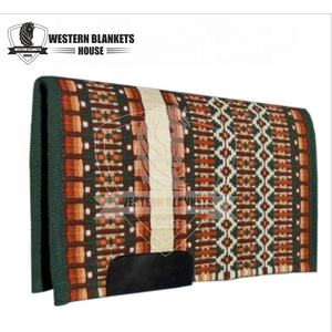 Tapis de selle d'équitation de dressage occidental lourd et confortables durables en laine de Nouvelle-Zélande avec rembourrage en coton pour les spectacles équestres - Product Image 2