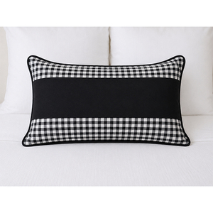 Cotton cushion <b>cover</b> blue Buffalo Check Cushion <b>Cover</b> Geometric <b>Throw</b> Pillow <b>Cover</b> with Piping Washable Polyester for Home - Product Image 4