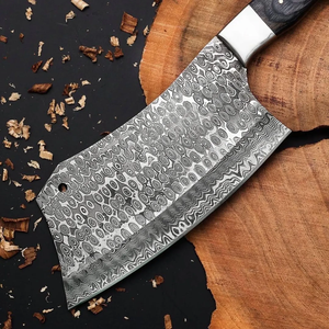 Couteau à viande en acier damas forgé à la main de qualité supérieure, manche en bois, couteau de boucher professionnel, fournisseur d'usine - Product Image 3