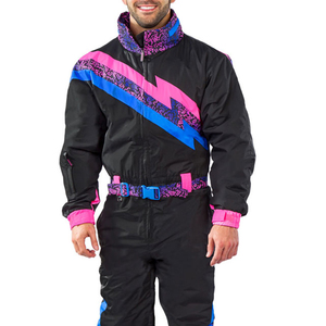 Traje de Esquí Unisex Impermeable y Cortavientos, Tallas Grandes, Negro, Rosa, Azul, con Estampado por Transferencia Térmica, Poliéster Aislante, Cierre de Cremallera, Cuello Alto - Product Image 6