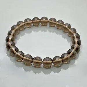Natural Smoky Quartz 8mm Smooth Round AA Grade Gemstone Beads Stretch <b>Bracelet</b> <b>Healing</b> Jewelry Wholesale - Product Image 1