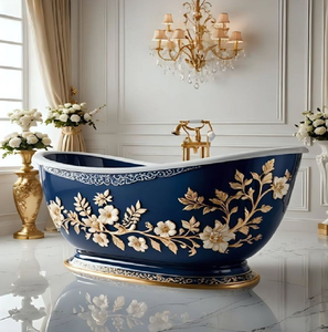 Baignoire élégante et contemporaine en cuivre, style pantoufle, avec socle assorti, disponible à prix de gros. - Product Image 6