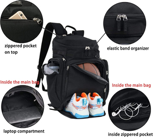 Sac de sport personnalisé pour le basketball avec compartiment à chaussures, service OEM de marque privée, approvisionnement en gros pour les marques sportives - Product Image 4