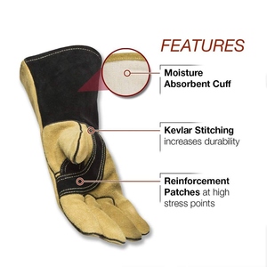 Gants de soudage en tissu para-aramide aluminisé, résistants aux flammes, à l'abrasion et à la chaleur, de haute qualité, pour travaux lourds - Product Image 6