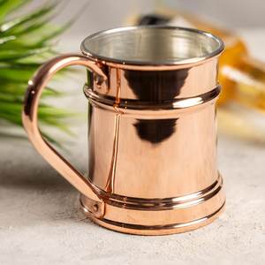 Taza de cobre para bebidas con acabado martillado, taza metálica para té, agua, jugo, para el hogar y la mesa. - Product Image 4