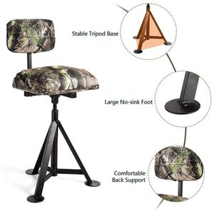 Sedia da Caccia Girevole in Acciaio e Alluminio a Dimensioni Regolabili - Product Image 4
