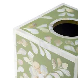 Caja de pañuelos premium de nácar con incrustaciones de concha hecha a mano, soporte decorativo para pañuelos para sala de estar, dormitorio y oficina - Product Image 2
