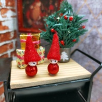 Miniature artisanale asiatique 1:12 en bois, plastique et papier, couronne de Noël, meubles, jouet DIY pour décorations de maison de poupée, 14 ans et plus