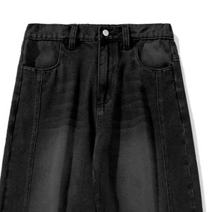 Jeans baggy pour homme, coupe ample, jambe large, denim délavé, style streetwear, pantalon hip hop - Product Image 5