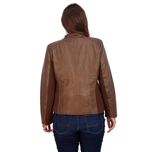 Veste en cuir unie pour femme, design épuré, confortable et tendance, idéale pour l'extérieur - Product Image 5