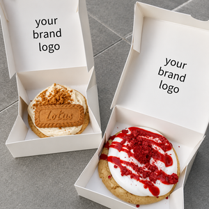Custom Printing Foldable Bakery Dessert Pastry togo Food Grade Takeaway <b>Cookie</b> Cake Paper <b>Boxes</b> Donut Waffle Packaging Box - Product Image 1