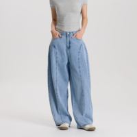 Jean en denim coupe skinny taille haute pour femme, jambe droite, bleu clair, style vintage, tendance, style urbain