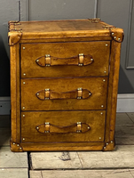 Commode à tiroirs vintage en cuir, coffre de rangement en bois, table de chevet, valise antique, meuble pour salon, bar à domicile, entrée