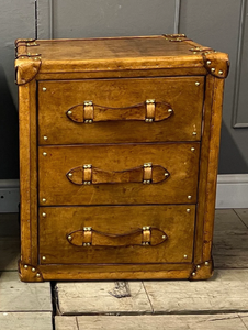 Commode à tiroirs vintage en cuir, coffre de rangement en bois, table de chevet, valise antique, meuble de décoration intérieure, ensemble de tiroirs de luxe - Product Image 1