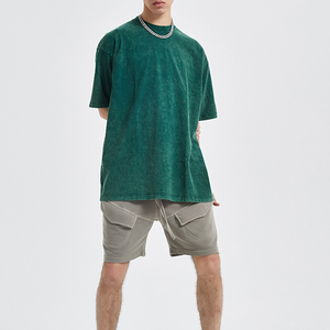 เสื้อยืดโอเวอร์ไซส์ผู้ชาย ผ้าคอตตอนฟอกสีสไตล์วินเทจ แนวสตรีทแวร์ สำหรับลุคสบายๆ สไตล์คนเมือง - Product Image 1