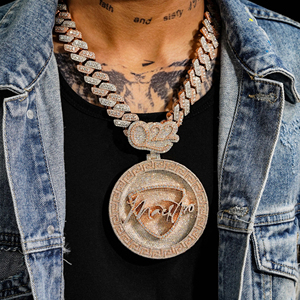 Colgante Unisex de Plata 925 con Diamantes Cultivados en Laboratorio Certificados IGI, Chapado en Oro Rosa, Moissanita VVS, Estilo Hiphop - Product Image 6