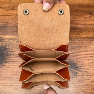 High Quality Personalized Handmade Real Full Grain Genuine Leather Travel <b>Wallets</b> RFID Blocking <b>Card</b> <b>Holder</b> for Women's & Men's - Product Image 6