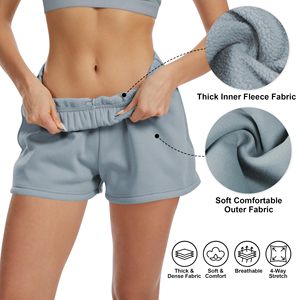 Women's Breathable Mid-Waisted Sweat <b>Shorts</b> with Drawstring Closure & Pockets | Sporty Style for <b>Lounge</b> & Active Wear - Product Image 4