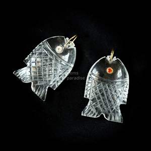 Colgante de Pez de Cuarzo Cristalino AAA, Collar de Plata 925 Hecho a Mano con Gema, Amuleto de Cristal Curativo Tallado a Mano, Joyería de Lujo y Moda - Product Image 2