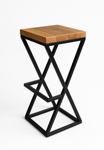 Tabouret de bar robuste en bois massif d'acacia rouge vintage, design traditionnel polyvalent pour cuisine, salle à manger, salon, centre commercial, école - Product Image 2