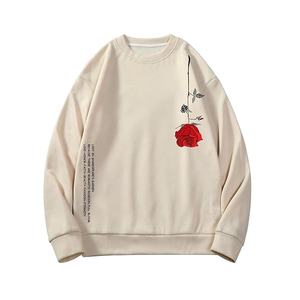 Winter Comfortable Knitted Lined Print Neck Long Sleeve 100% Cotton Fleece Men Sweatshirt High Quality Best Price - Product Image 1