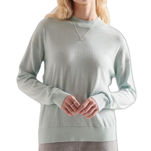 เสื้อสเวตเชิ้ตผ้าฝ้ายคุณภาพสูง ทรงโอเวอร์ไซส์ สไตล์สตรีทแวร์ น้ำหนักเบา แบบสวมหัว ดีไซน์เรียบง่าย ไหล่ตก ปักลาย พิมพ์ลาย คอเต่า - Product Image 1