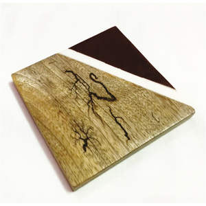 Factory <b>Price</b> Custom <b>Epoxy</b> <b>Resin</b> Coasters Wood Fractal Burned Coaster Square Geometric <b>Resin</b> Wood Drink Mat for Office & Gifts - Product Image 1
