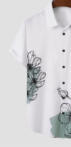 เสื้อเชิ้ตแขนสั้นผู้ชายคุณภาพสูง คอปกพับได้ สไตล์ลำลอง สำหรับฤดูร้อน - Product Image 2