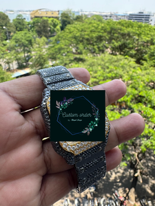 Fully Iced Out Customized VVS Black Moissanite Diamond <b>Watch</b> <b>for</b> Men Stainless Steel Analog Luxury Wristwatch - Product Image 5