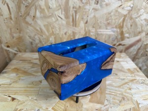 Blue Resin Tissue Box Cover river <b>Table</b> Tissue Holder Decorative Napkin Case for Home Hotel Resin Tissue Box Holder with Modern - Product Image 2