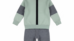 Conjunto Deportivo para Niños con Bloques de Color, Manga Larga, Cierre de Cremallera, Cuello Alto, Informal, Otoñal, Algodón de Peso Medio, Corte Regular - Product Image 6