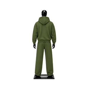 Green Zip Up Hoodie Tracksuit Set <b>Mens</b> Oversized Streetwear Jogger <b>Pants</b> Casual Sportswear Gym Workout <b>Lounge</b> Wear Matching Outf - Product Image 2
