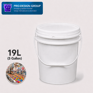 19L Plastic food <b>Bucket</b> <b>with</b> Flat <b>Lid</b> for food Packaging, Leakproof Storage Solution - Product Image 1