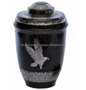 Handmade Adult Cremation Urns Memorial Brass Metal <b>Tree</b> Printed Design Decorative Keepsake <b>Tabletop</b> Vase Ashes Funeral Supplies - Product Image 3