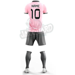 Uniformes de Fútbol de Alta Calidad para Entrenamiento Juvenil, Jersey de Fútbol Rosa y Blanco con Cuello Redondo, Conjuntos de Uniformes de Fútbol - Product Image 3