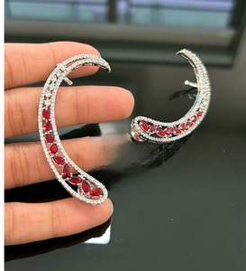 Charming Premium Quality Silver Polish <b>Earrings</b> Modern Wear Party Wedding Function Wear Collection For Women And Girl - Product Image 3