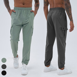Pantalon de jogging décontracté pour homme, taille élastique, plusieurs poches, respirant, léger, pour l'été, noir - Product Image 4