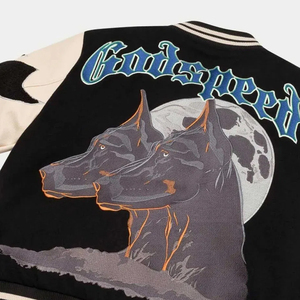 <b>Men's</b> Wool Blend High School Varsity <b>Jacket</b> Embroidered Lettering Preppy Style Autumn Turn Down Collar Regular Fit Wear <b>Jacket</b> - Product Image 4