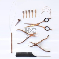 Kit de Herramientas para Extensiones de Cabello HOOPER COMPANY, Agujas de Coser Curvas de Acero Inoxidable, Micro Agujas, Color Personalizado para Pelucas