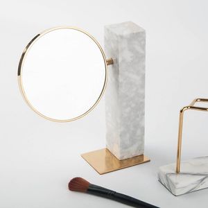 กระจกดีไซน์หรูหรา กระจกแต่งหน้าดีไซน์เนอร์ กระจกตกแต่งฐานหินอ่อน กระจกแต่งหน้าทันสมัย ​​กระจกมินิมอล กระจกสไตล์มินิมอล - Product Image 4