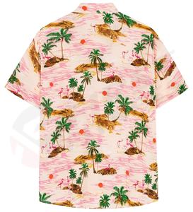 Chemises de plage décontractées d'été personnalisées pour hommes, manches courtes, en satin tricoté 100% coton - Product Image 2