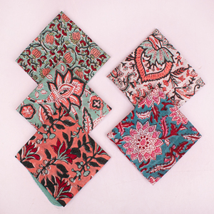 High Quality Eco-Friendly Breathable Cotton Square <b>Bandana</b> Customized Indian Handmade Floral Block Printed Multi-color Scarf - Product Image 2