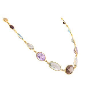 Natural Smoky Quartz Multi Gemstone 925 Solid Sterling Silver Handmade Classic Wedding <b>Statement</b> <b>Necklace</b> for Women Wholesale - Product Image 5