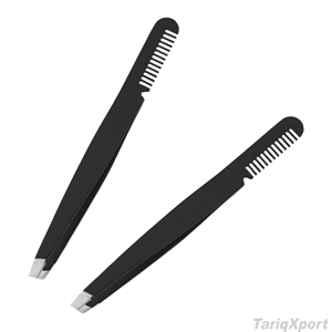 Pince à épiler professionnelle de qualité salon, de luxe, faite à la main, à pointe fine, pour sourcils et cils, en acier inoxydable, avec manche confortable - Product Image 4