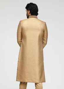 Salwar Kameez Classique Royal pour Homme, Tenue de Mariage Indienne et Pakistanaise Brodé pour le Marié, Décontracté, Anti-UV et Infroissable - Product Image 4