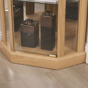 <b>Lighted</b> Corner Curio Cabinet Glass Display Case for Living Room Elegant Antiqued Accent Piece - Product Image 6