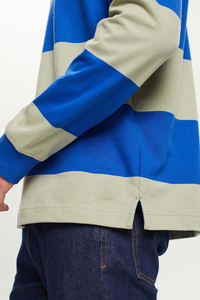 Polo de rugby à manches longues pour homme avec rayures cousues, logo brodé personnalisé, polo de rugby à manches longues - Product Image 4