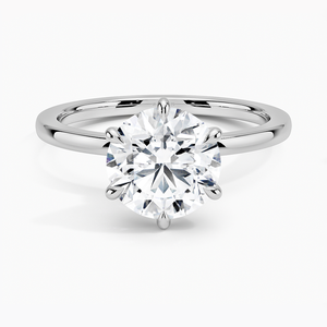 Luxury Six-Prong Diamond <b>Ring</b> <b>Crafted</b> in Solid 14K Yellow Gold - Product Image 3