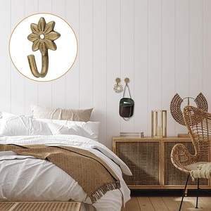 ตะขอแขวนผนังรูปดอกไม้ 4 ชิ้น ตะขอแขวนผ้าม่านรูปดอกไม้สไตล์เรโทร อุปกรณ์สร้างสรรค์ ตะขอแขวนผนังรูปพวงหรีดแบบแข็งแรงทนทาน - Product Image 4