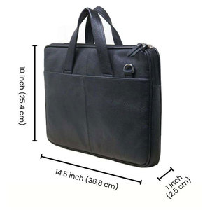 Maletín para Portátil Personalizado de Cuero Genuino Impermeable con Cierre, Bolsa de Mensajero para Viajes de Negocios, Ligera y Personalizable - Product Image 4